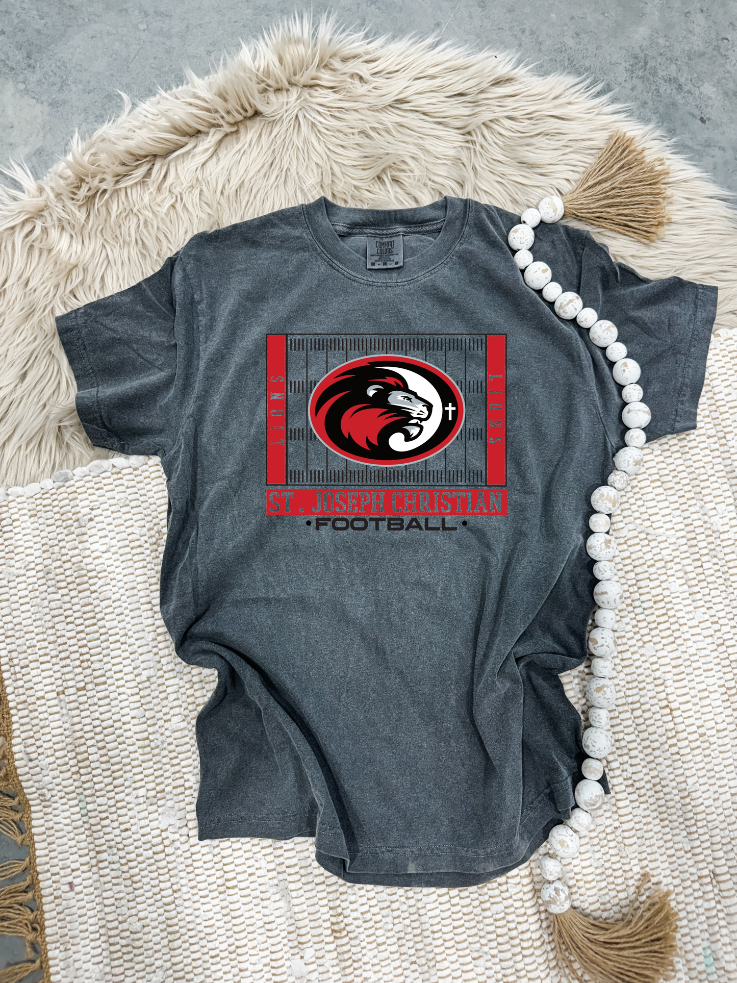 SJCS Football Field Pepper Comfort Colors Tee