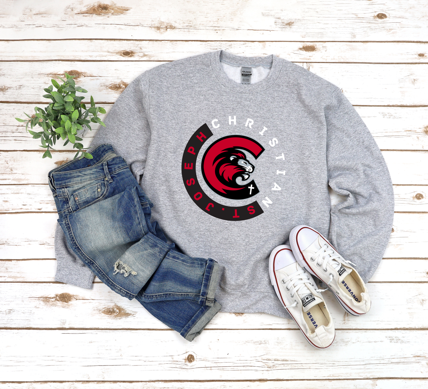 SJCS Circle C Logo Sports Grey Sweatshirt/Hoodie Option