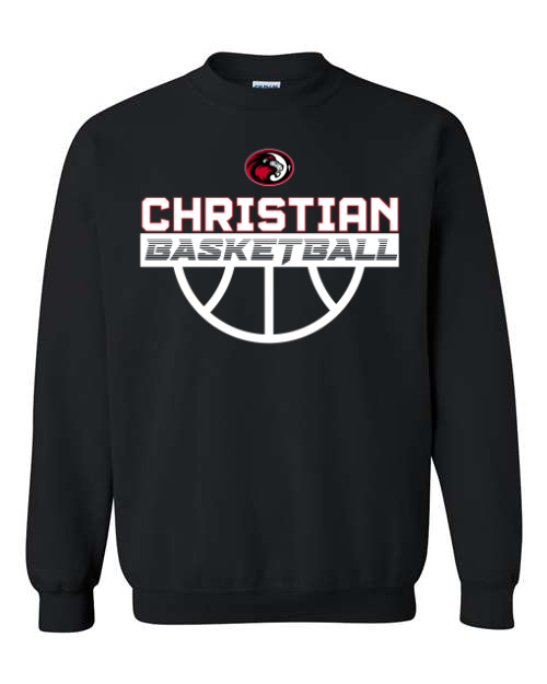 White Ink Christian Basketball Logo Sweatshirt/Hoodie Optio