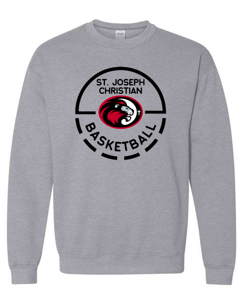 Black Circle SJCS Basketball Sports Grey Sweatshirt/Hoodie