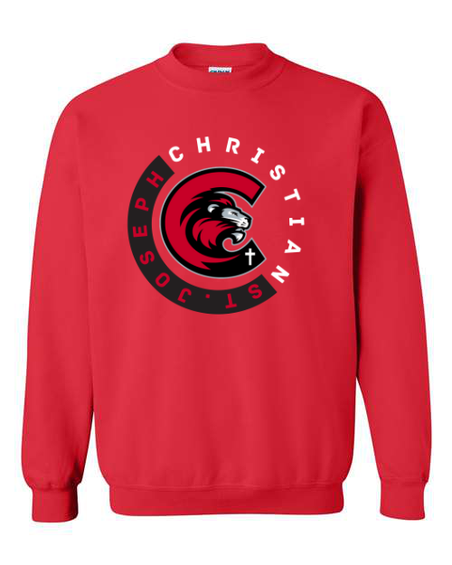 SJCS Circle C Logo Red Sweatshirt/Hoodie Option