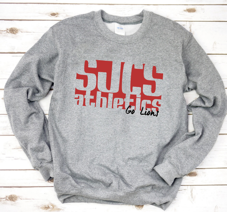 Go Lions SJCS Athletics Sports Grey Sweatshirt/Hoodie Option