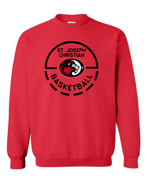 Black Circle SJCS Basketball Red Sweatshirt/Hoodie