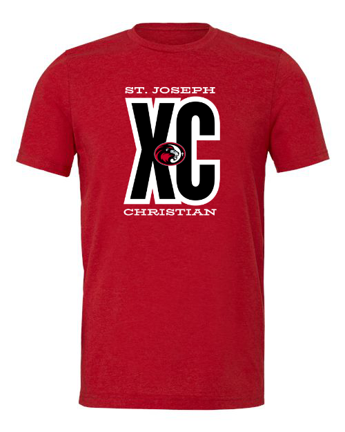 St. Joseph Christian XC Bella Canvas Heather Red Tee
