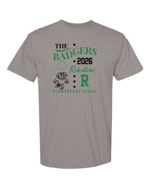 2026 Badgers Comfort Colors Grey Tee