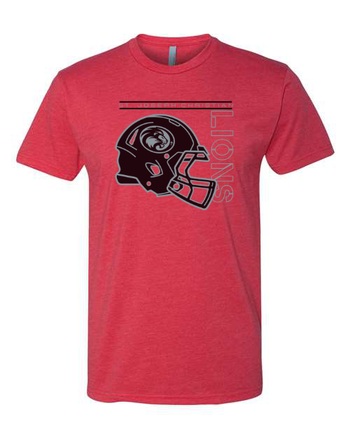 SJCS Fill In Football Helmet Red Next Level Tee