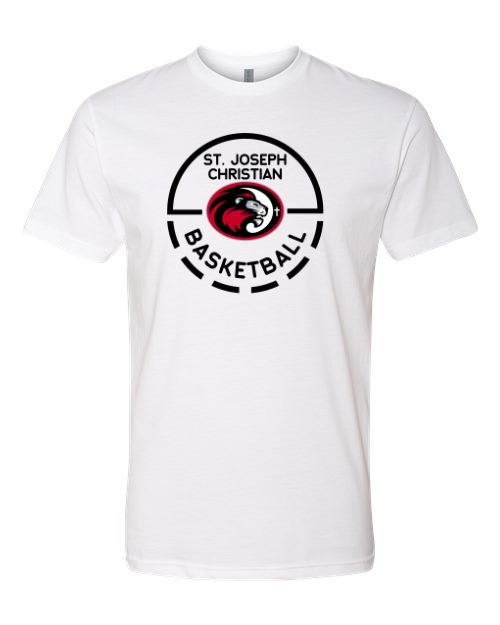 Black Circle SJCS Basketball White Next Level Tee