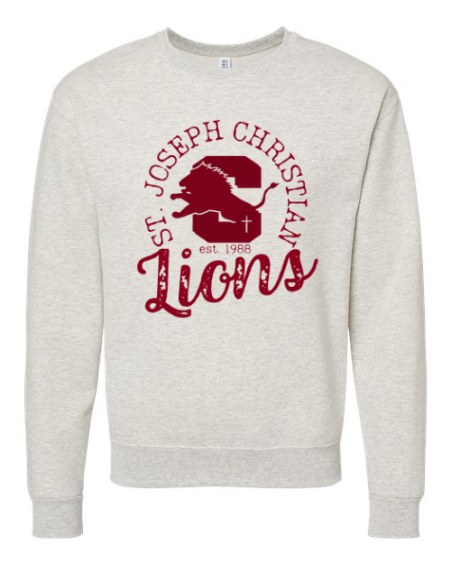Vintage Spirit Wear Design Heather Oatmeal Sweatshirt