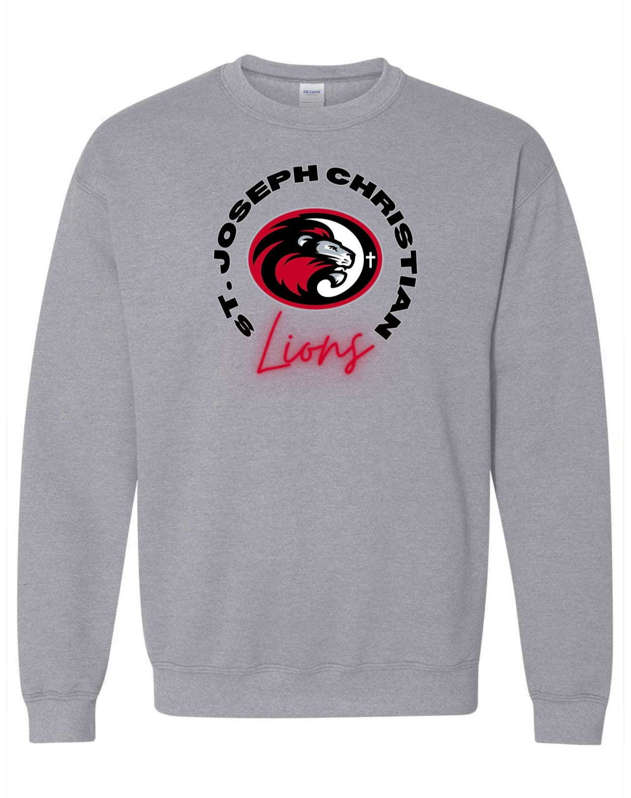 St. Joseph Christian Lions Circle Sports Grey Sweatshirt/Hoodie Option