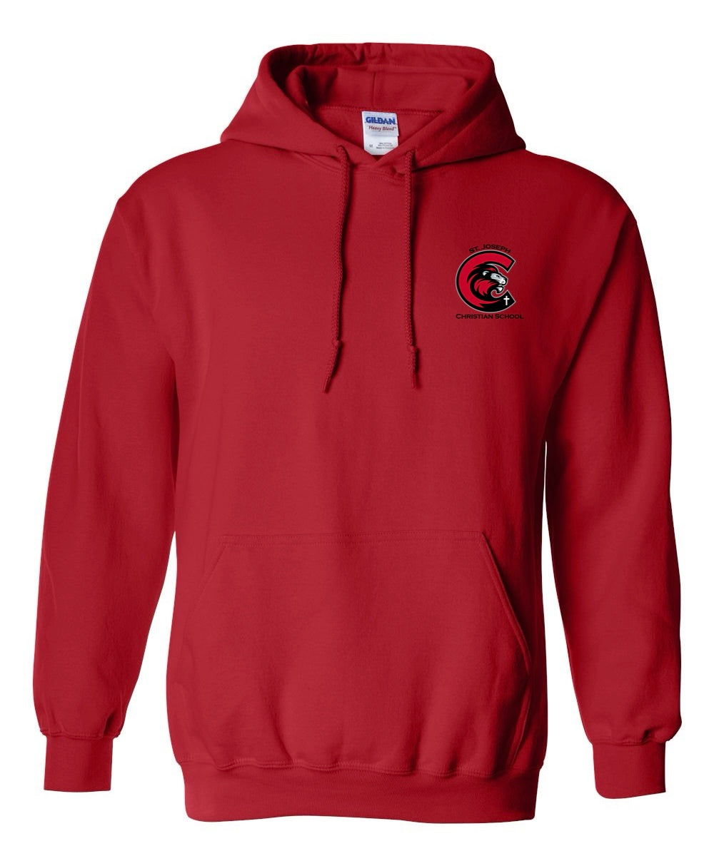 Adult SJCS Left Chest Logo Red Hoodie
