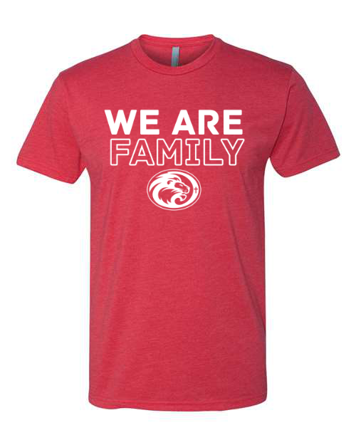 White We Are Family Red Next Level Tee