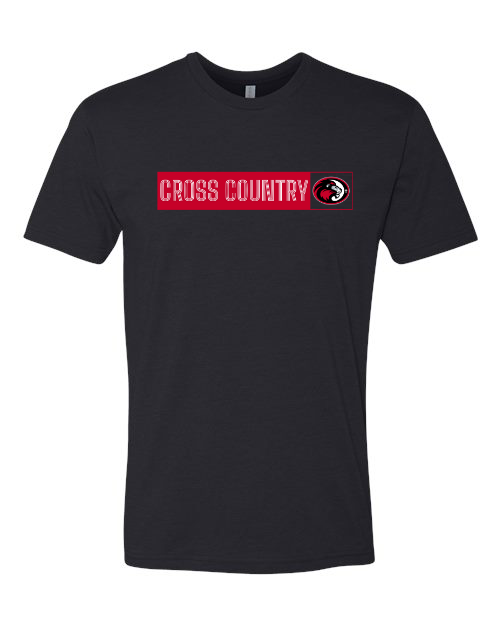 Horizontal Cross Country Next Level Black Tee