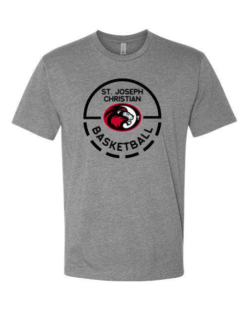 Black Circle SJCS Basketball Grey Next Level Tee