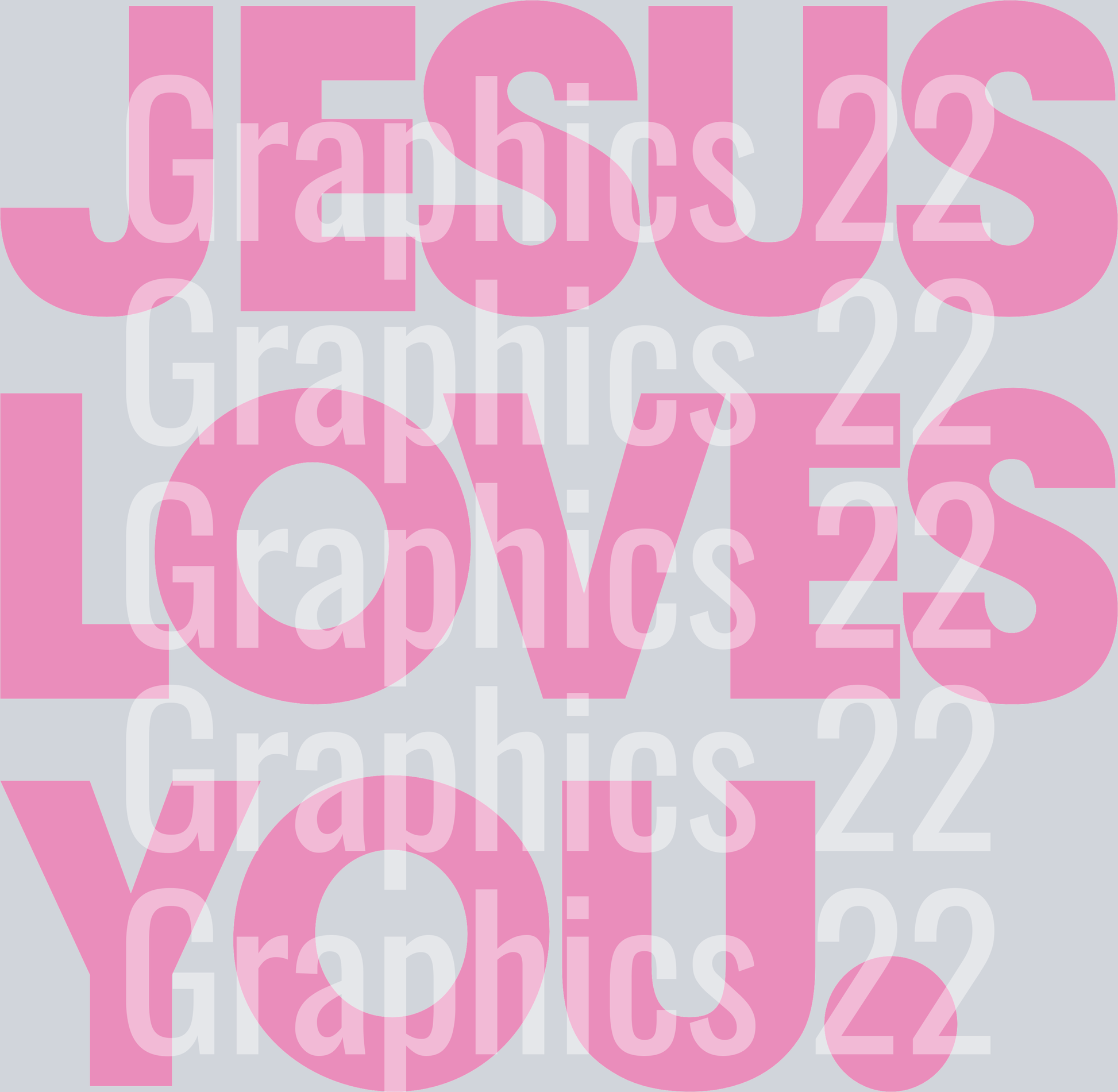 Light Pink Jesus Loves You DTF Transfers