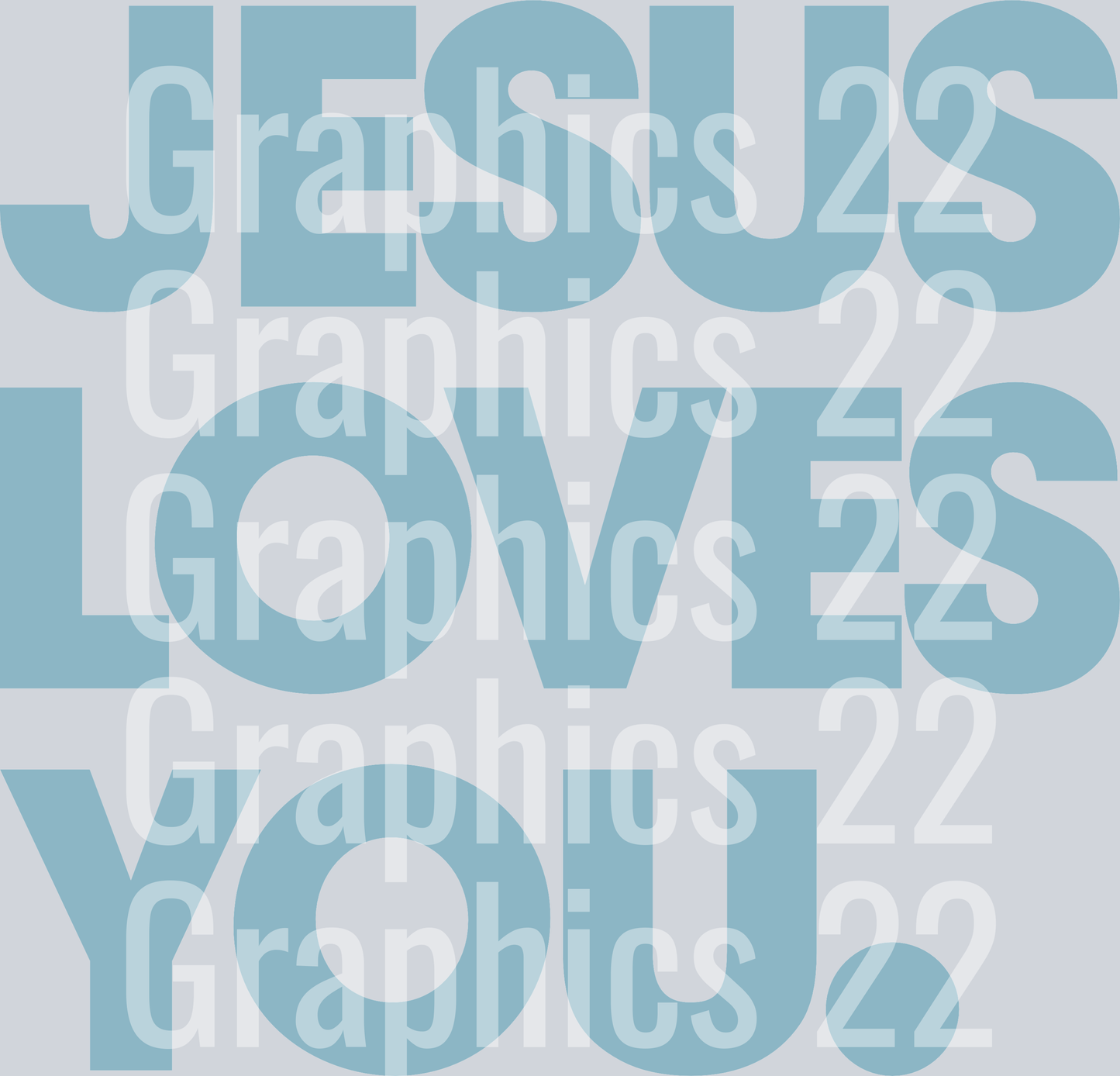Blue Jesus Loves You DTF Transfer