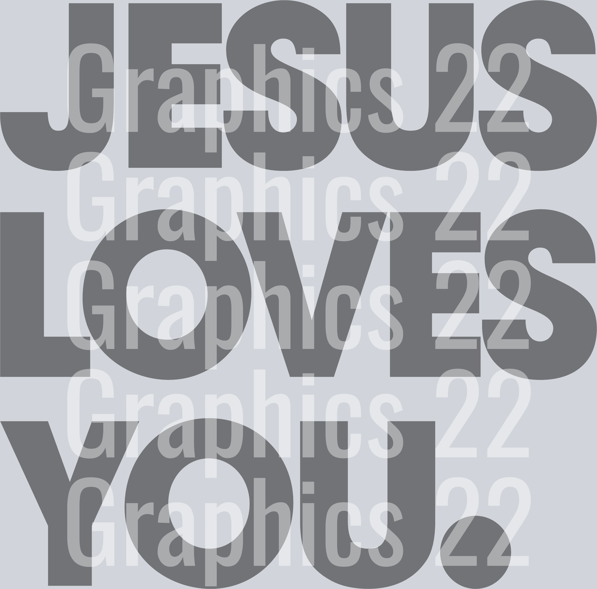 Grey Jesus Loves You DTF Transfer