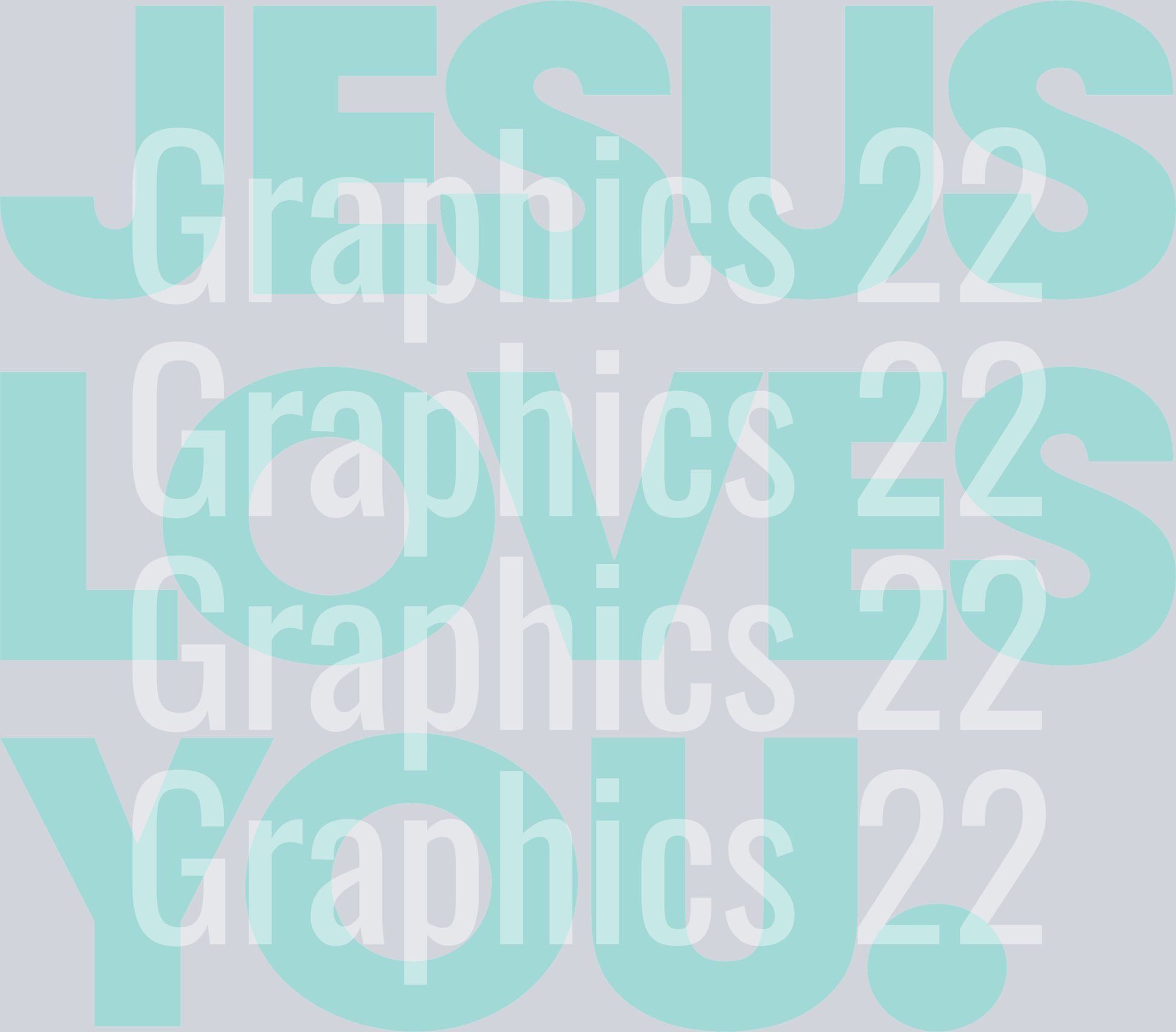 Teal Jesus Loves You DTF Transfer