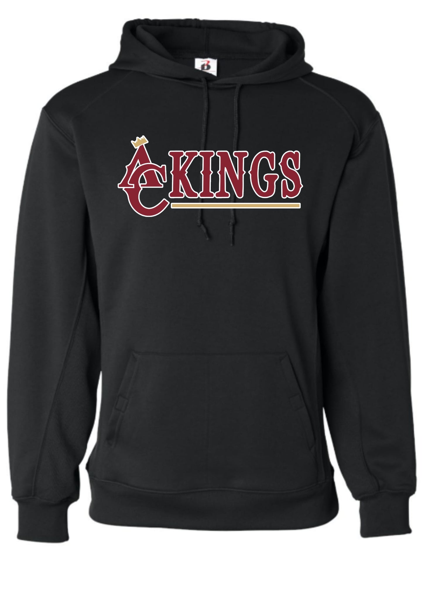 AC Kings 5 White Outline Black Moisture Wicking Hoodie