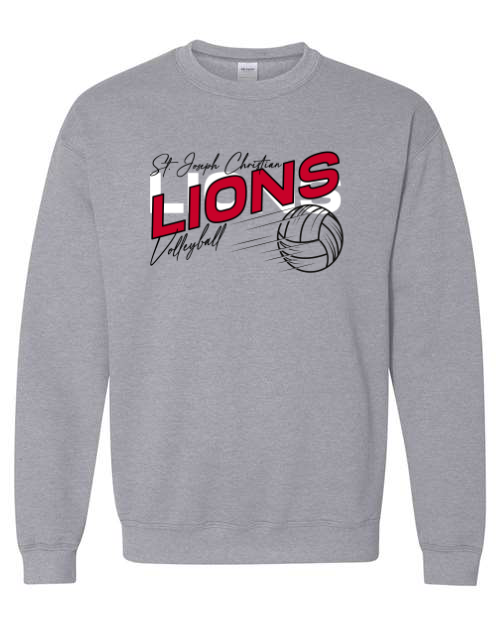 Red & White Christian Volleyball Sports Grey Sweatshirt/Hoodie Option