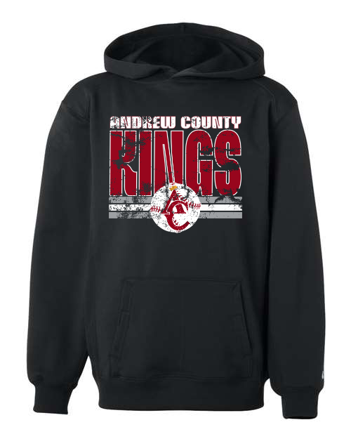 Distressed Andrew County Kings Baseball Black Hoodie