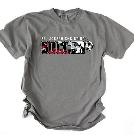 Christian Soccer Grey Comfort Colors Tee