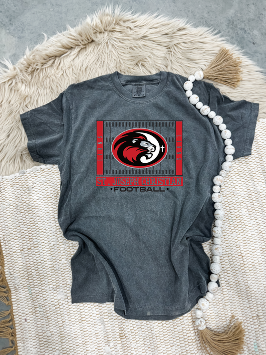 SJCS Football Field Pepper Comfort Colors Tee