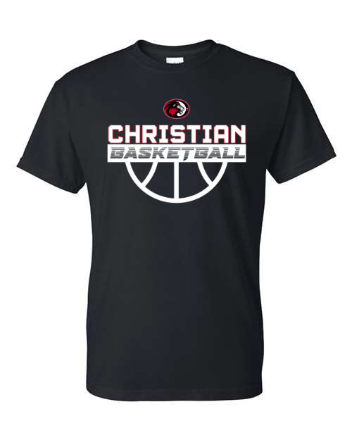 White Ink Christian Basketball Logo Black Options