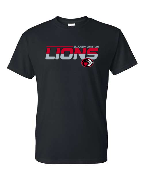 Two Tone SJCS Lions Black Short Sleeve & Long Sleeve Option