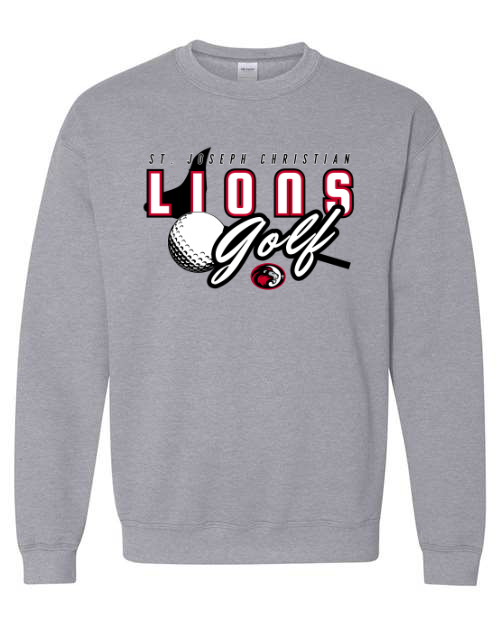 SJCS Lions Golf Script Sports Grey Sweatshirt/Hoodie Option