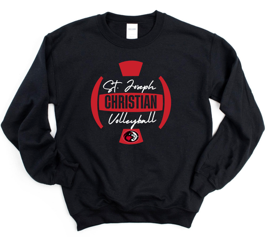 Black & White SJCS Volleyball Black Sweatshirt/Hoodie Option