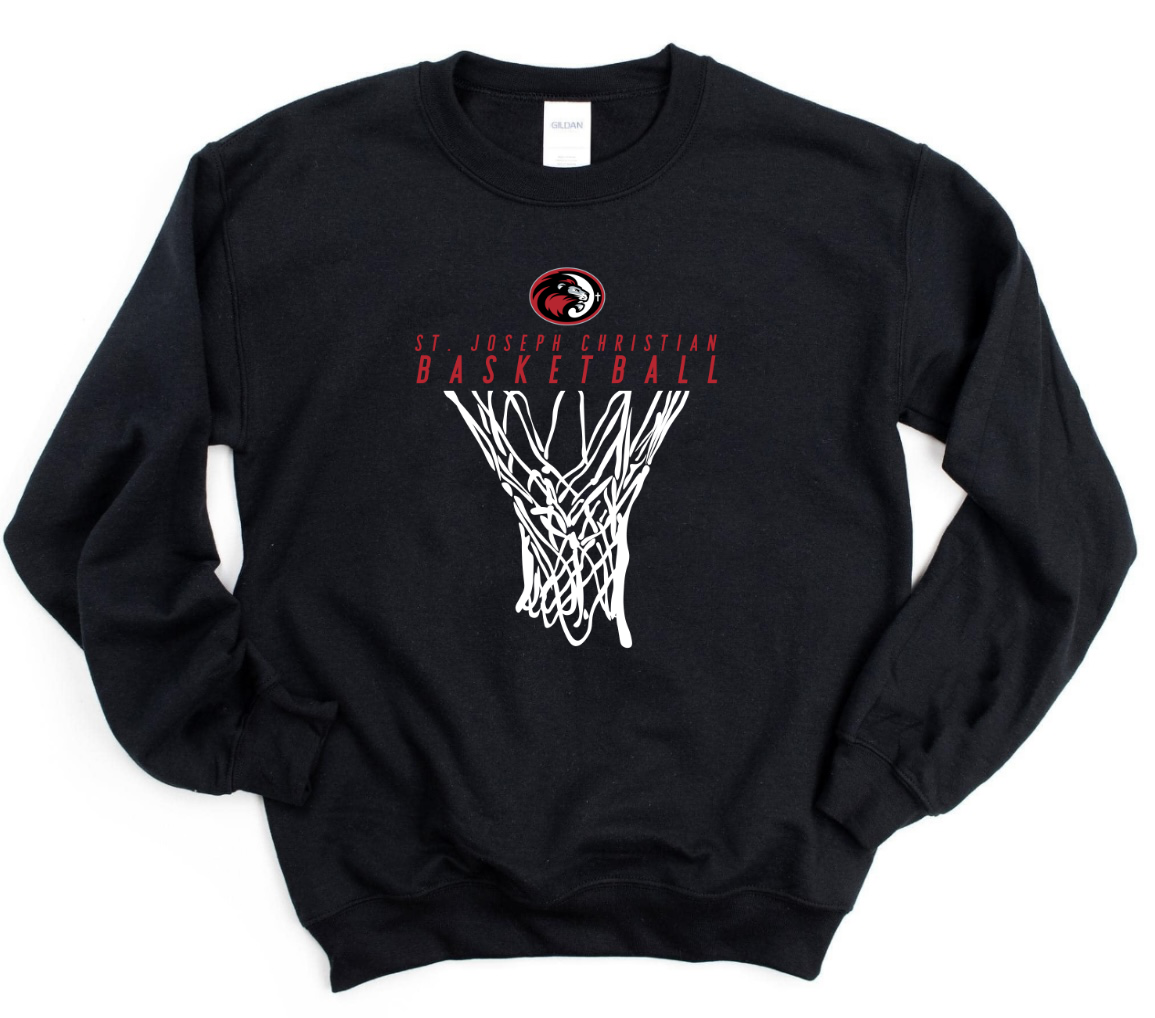 NEW White SJCS Basketball Net Black Sweatshirt/Hoodie Option