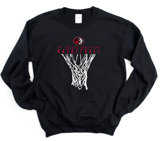 NEW White SJCS Basketball Net Black Sweatshirt/Hoodie Option