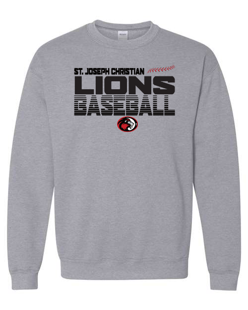 SJCS Lions Baseball Lined Sports Grey Sweatshirt/Hoodie