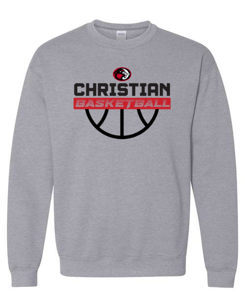 Black Ink Christian Basketball Logo Sports Grey Sweatshirt/Hoodie Option