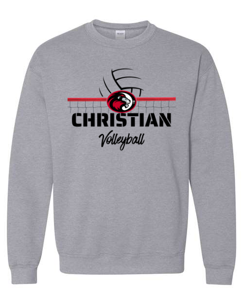 Christian Volleyball Sports Grey Sweatshirt/Hoodie Option