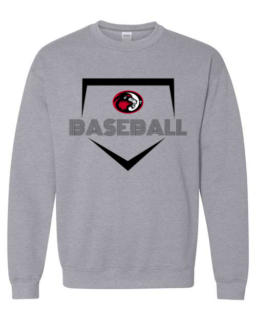 Multi Lined Baseball Diamond Sports Grey Sweatshirt/Hoodie Option