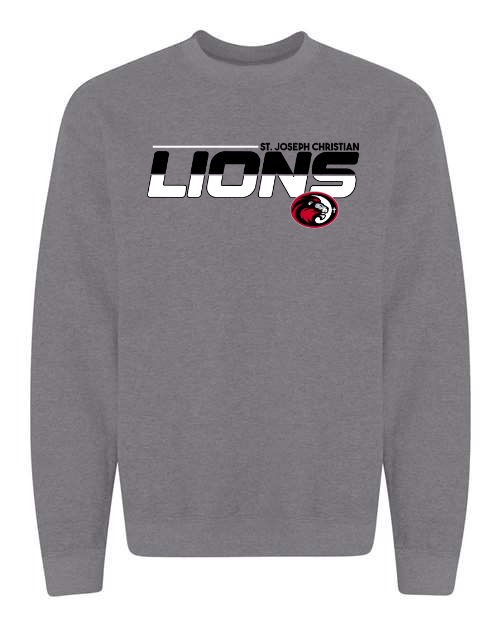 Two Tone Black SJCS Lions Heather Graphite Sweatshirt/Hoodie Option