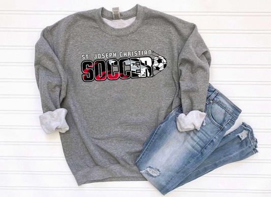 Christian Soccer Heather Graphite Sweatshirt/Hoodie Option