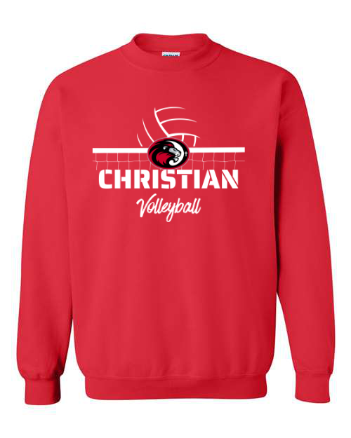White Christian Volleyball Red Sweatshirt/Hoodie Option