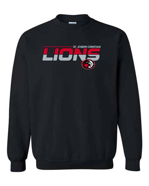 Two Tone SJCS Lions Black Sweatshirt/Hoodie Option
