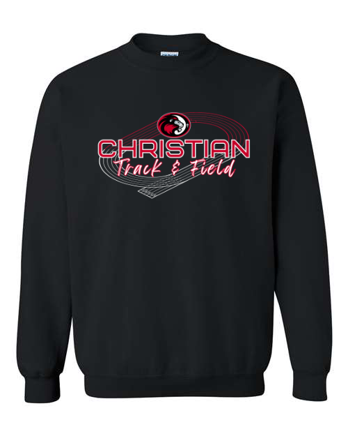 Red & White Christian Track & Field Black Sweatshirt/Hoodie Option