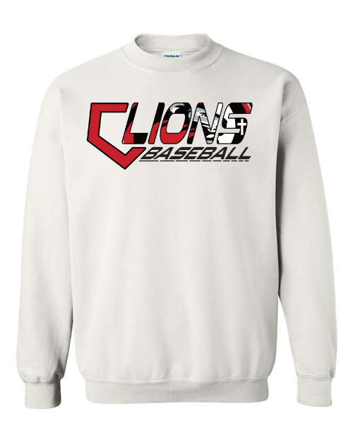 Red & Black Lions Baseball White Sweatshirt/Hoodie