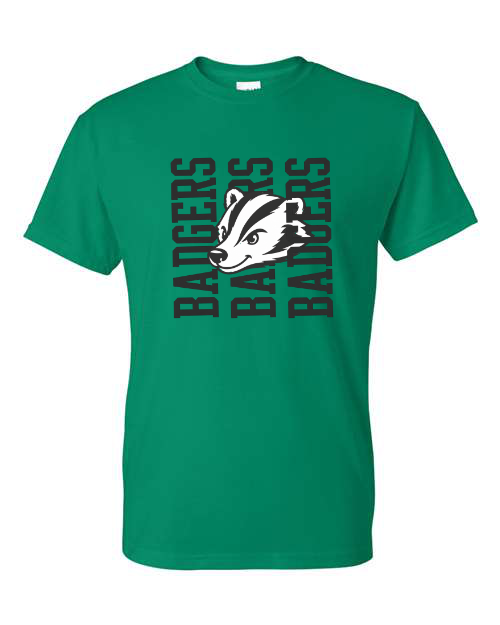 Badgers Repeat Short Sleeve Gildan Kelly Tee