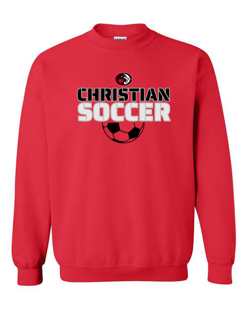 Christian Soccer Red Sweatshirt/Hoodie Option
