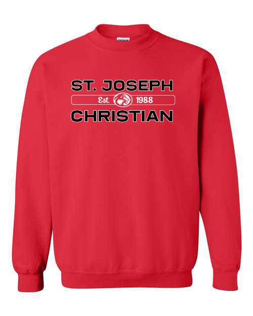 Black & White SJCS Est 1988 Red Sweatshirt/Hoodie Option