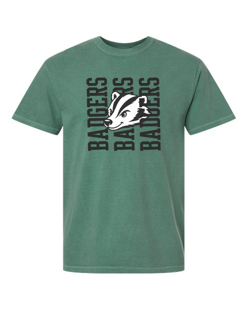 Badgers Repeat Comfort Colors Light Green Tee