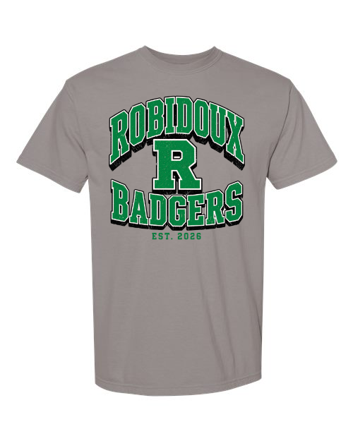 Robidoux R Badgers Comfort Colors Grey Tee