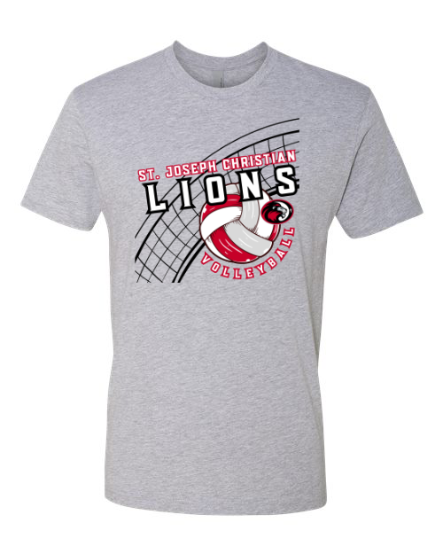 Lions Volleyball Next Level Heather Grey Tee