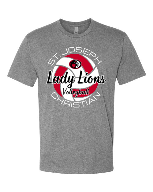 Lady Lions Volleyball Next Level Dark Grey Tee