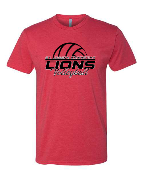 Volleyball 2026 Red Next Level Tee